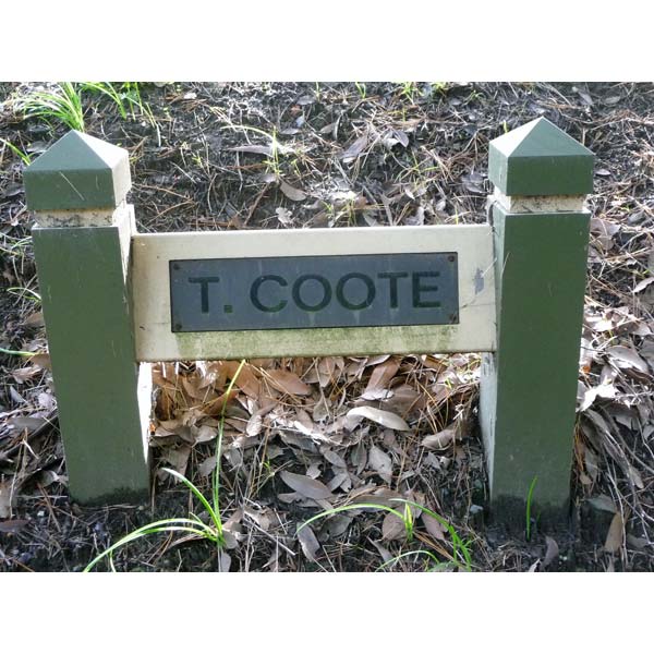 photo of nameplate for T Coote
