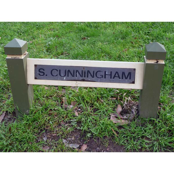 photo of nameplate for S Cunningham