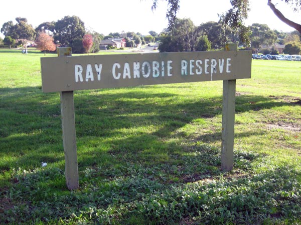 picture of Ray Canobie Reserve sign