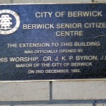 image of extension opening ceremony plaque at Berwick Senior Citizens