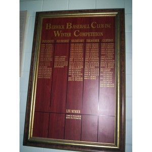image of Berwick Dodgers Honour Board