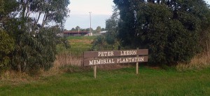 image of the Peter Leeson Memorial Plantation signage