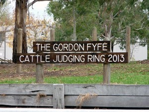 Gordon Fyfe Cattle Judging Ring sign