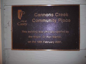 Cannons Creek Community Place Opening Ceremony plaque