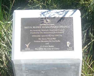Bryn Mawr Boulevard Bridge plaque