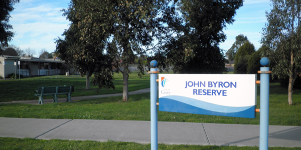 photo of John Byron Reserve signage