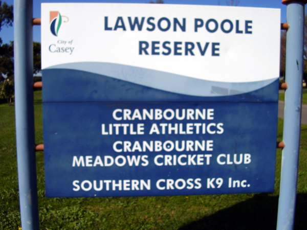 photo of Lawson Poole Reserve signage