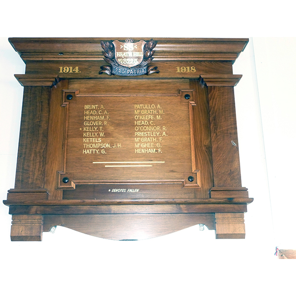 photo of Heath Hill SS WW1 Honour Board