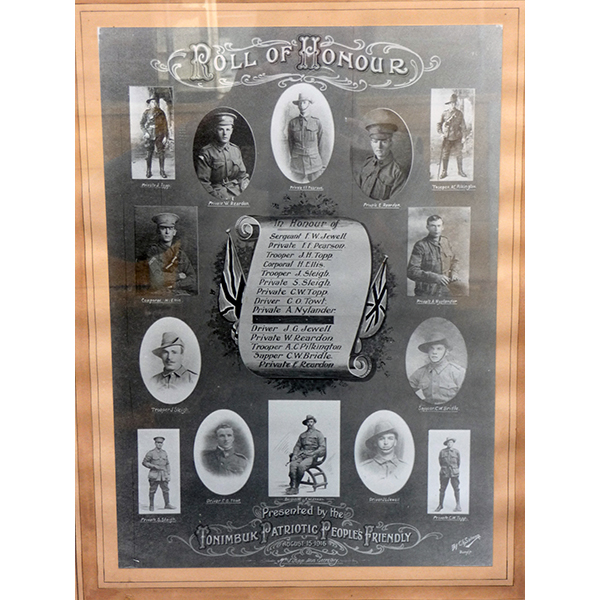 photo of World War 1 Roll of Honour