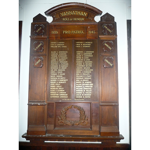 photo of Yannathan Hall WW2 Honour Board