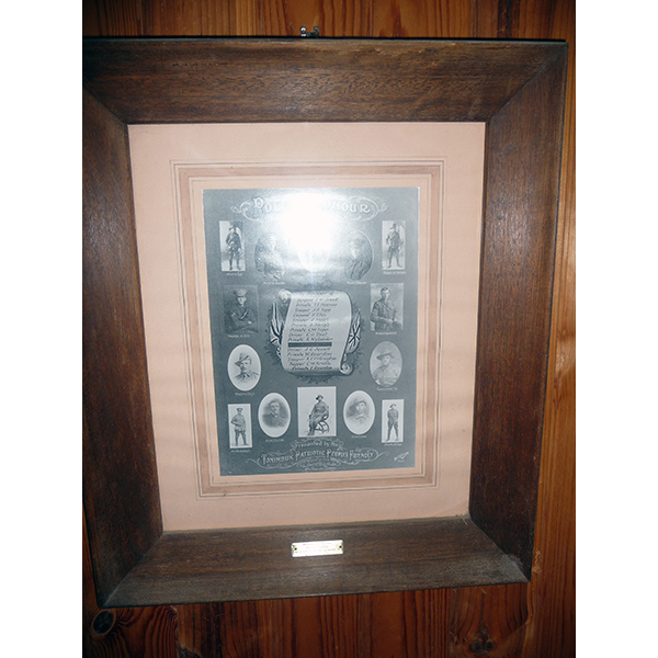 photo of framed Roll of Honour