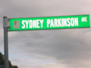 Sydney Parkinson Avenue sign