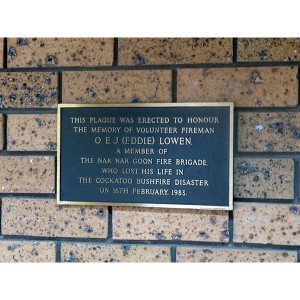 Eddie Lowen plaque
