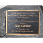 Tony Rushton plaque detail