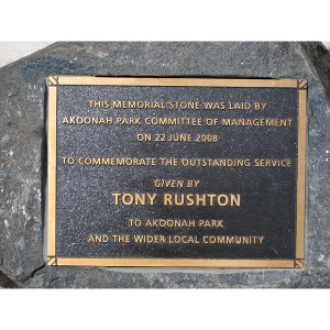 Tony Rushton plaque detail