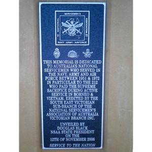 image of National Servicemen's Memorial plaque