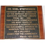 image of Noel Stephenson plaque