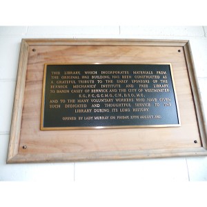 image of opening ceremony plaque