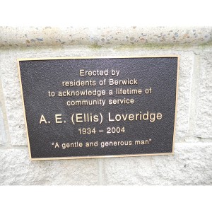 AE Loveridge seat plaque