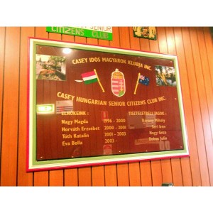 Casey Hungarian Seniors plaque