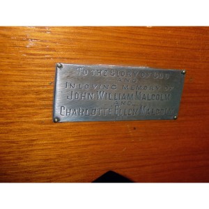 Chapel chair plaque 3