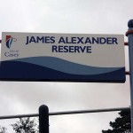 James Alexander Reserve signage