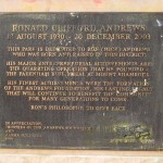 Ron Andrews plaque detail