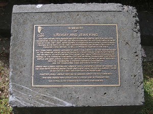 Lindsay and Jean King plaque detail