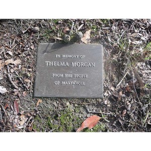Thelma Morgan plaque detail