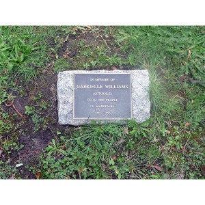Gabrielle Williams plaque